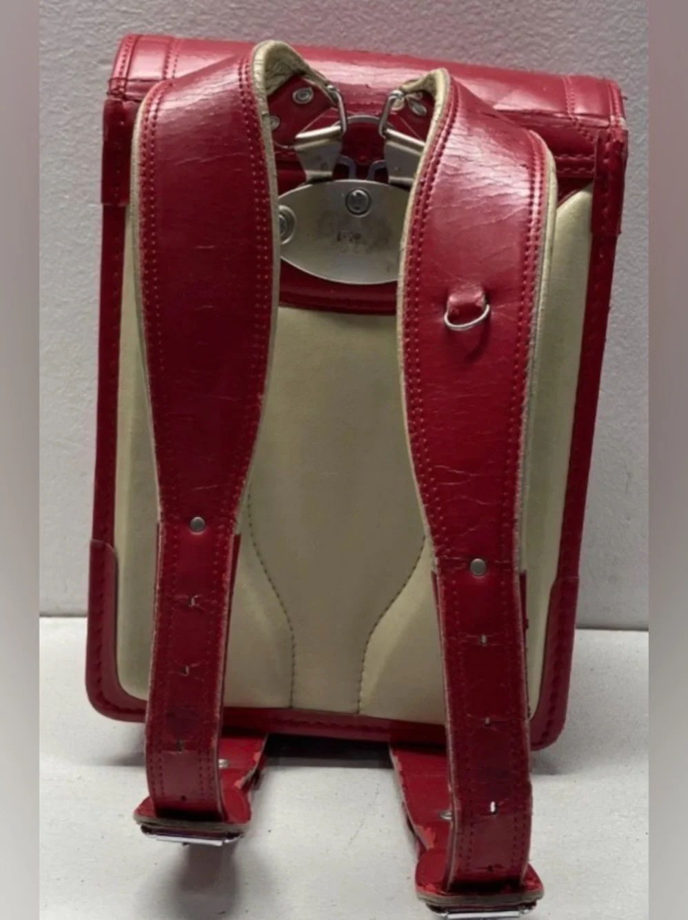 RARE back to school Vintage RARA Randoseru Japanese Red Leather Backpack